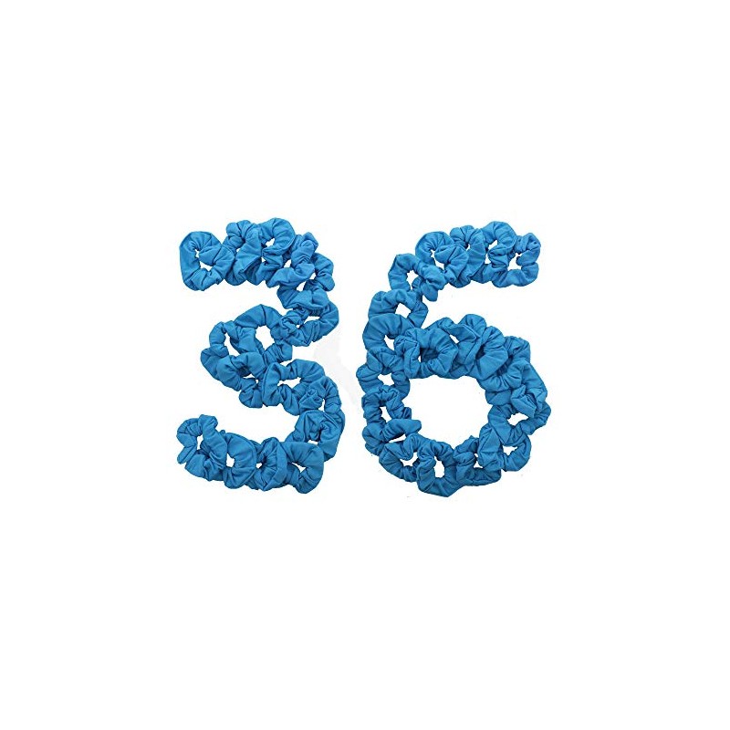 36 Pcs Solid Hair Scrunchies - Blue