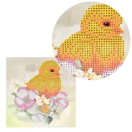 Ideen mit Herz Diamond Painting Greeting Card | 16 x 16 cm | 370 gsm | Includes Envelope & Tools (Chick 02)