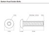 M8-1.25 x 25mm Button Head Socket Cap Screws, Stainless Steel