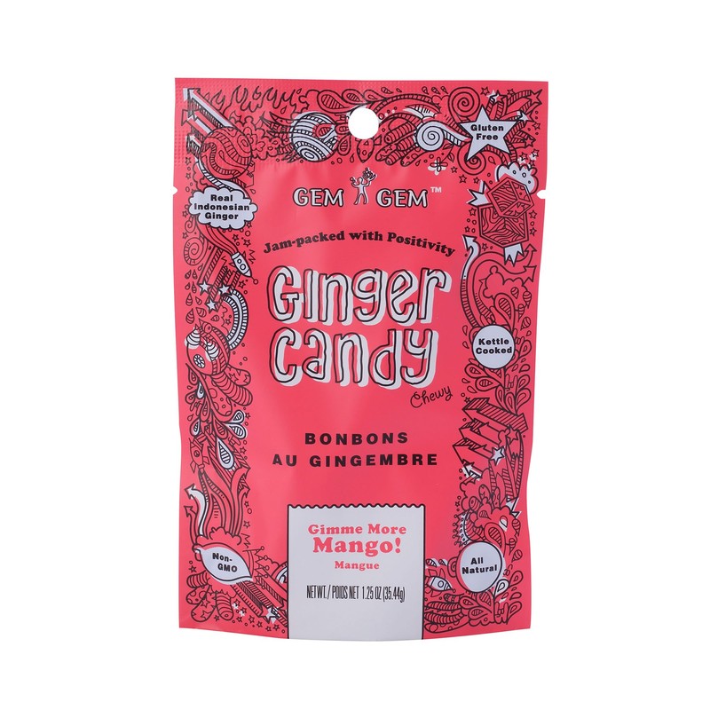 Gem Gem Ginger Candy Chewy Ginger Chews (Assorted Mix, 1.25oz,