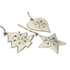 Decorative Pendant Heart Star Tree Set of 3 9 cm