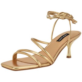 Nine West Women's Hendy Heeled Sandal, Gold 710, 8