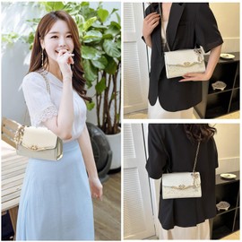 ANPTER Small Crossbody Handbags Women Over the Shoulder Bag Cute Side Cross Body Purse with Chain Strap Gifts for Teens Girls Ladies(Small Shoulder Bag for White)