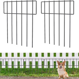 10 Pack Garden Animal Barrier Fence,Rustproof Metal Anti Doggie Digging Garden Border,Dogs Rabbits Blocker Fence for Outdoor Yard,Total 10.8ft(L) x 17inch(H) (10)