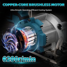 5.5 Inch Cordless Circular Saw for Makita 18V Battery, Power Wood Saw with Brushless Motor, 0-45° Cutting Bevel, Max Cutting Depth 1.9"(90°), 1.57"(45°), Idea for Wood, Plastic, Soft Metal