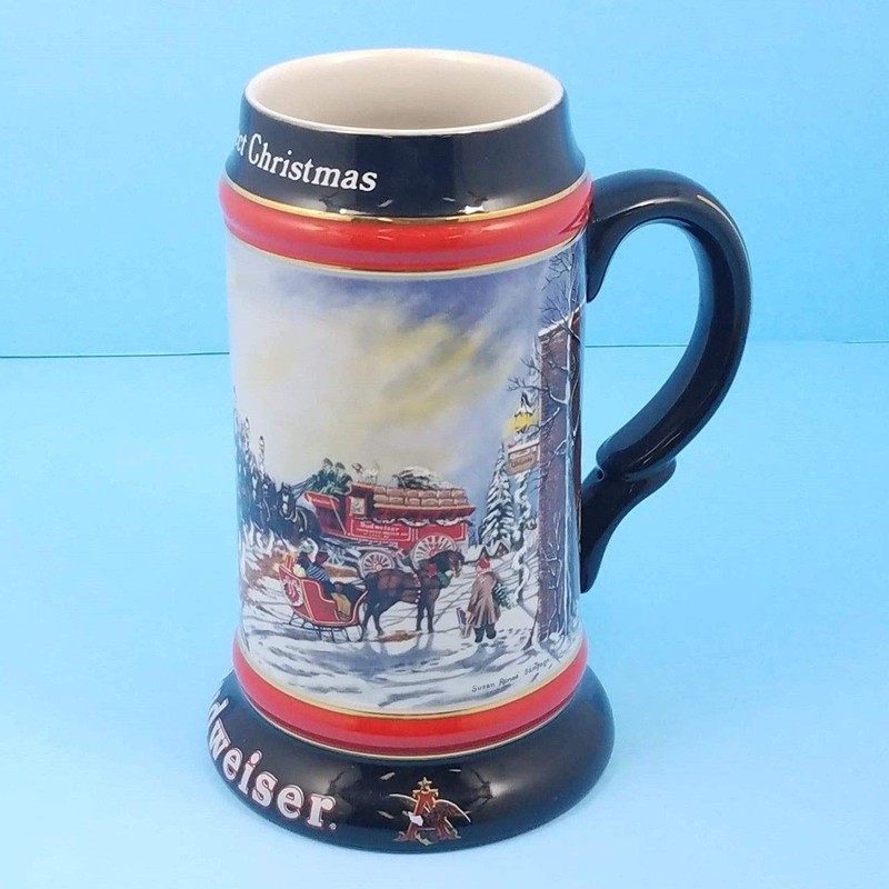 1992 BUDWEISER A PERFECT CHRISTMAS HOLIDAY STEIN NEW by Budweiser