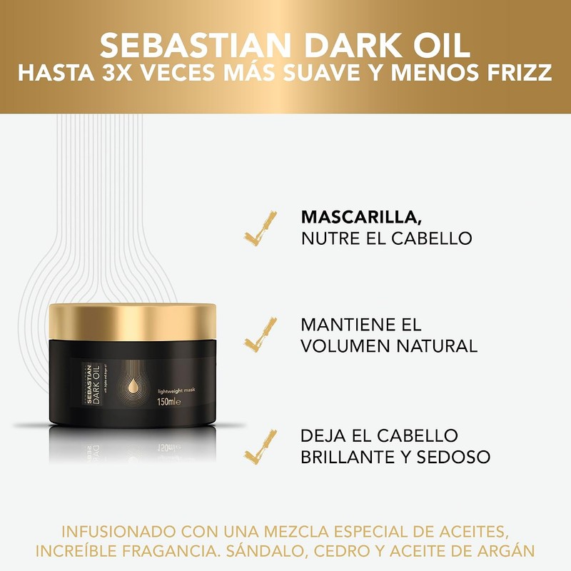 Sebastian Professional Dark Oil Mascarilla Brillo y Suavidad 150ml