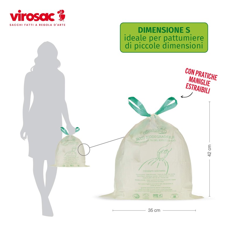 Virosac - Biodegradable 35 x 42 cm Biodegradable Bin Liners