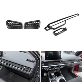 x xotic tech Interior Dashboard Side AC Vent Outlet Cover Trim Combo Kit, Carbon Fiber Pattern, Compatible with Honda Civic 11th Gen 2022 2023 2024 2025