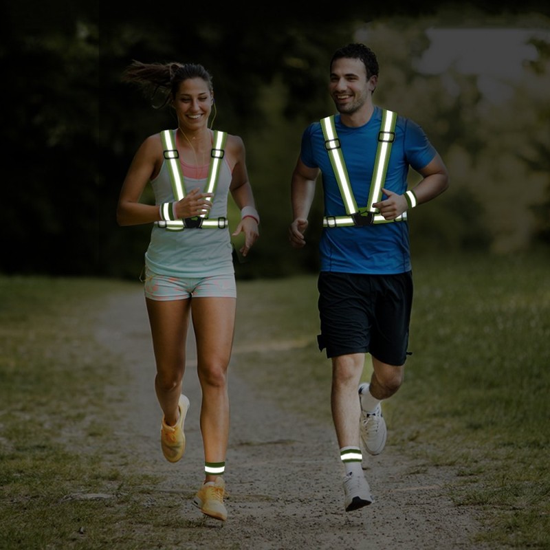 SAWNZC Reflective Vest Running Gear 2Pack, Adjustable Safety Vest Outdoor
