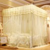 Luxury Princess Three Side Openings Post Bed Curtain Canopy Netting