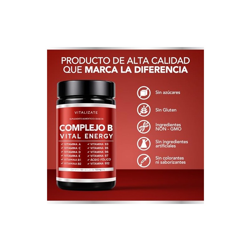Complejo B Completo - Suplemento Potenciado - Incluye Vitaminas (B1,
