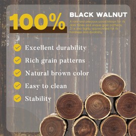 Wood Coasters with Metal Holder, GOH DODD Set of 6 Walnut Wooden Coaster Tabletop Protection for Drinks Coffee Table Home Kitchen Office Bar Living Room Decor Housewarming Gifts Wedding Party, 4 Inch