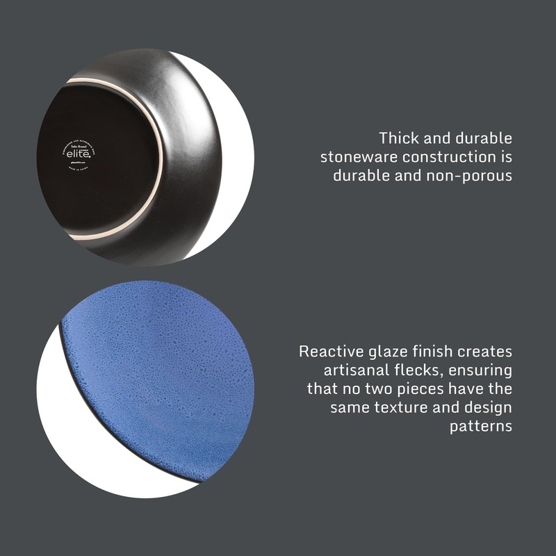 Gibson Elite Soho Lounge Round Reactive Glaze Stoneware Dinnerware Set,