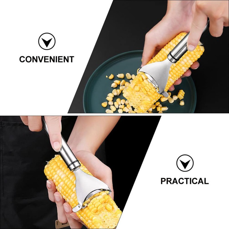 Kichvoe Stainless Steel Corn Peeler Ergonomic Handle Portable Corn Remover