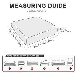 Leather Like Couch Cushion Covers Sofa Slipcovers Sets Couches Furniture Protector Covers for Sectional Armchair Loveseat Stretch Spandex Fabric, Machine Washable (2 Cushion Armchair, Dark Grey)