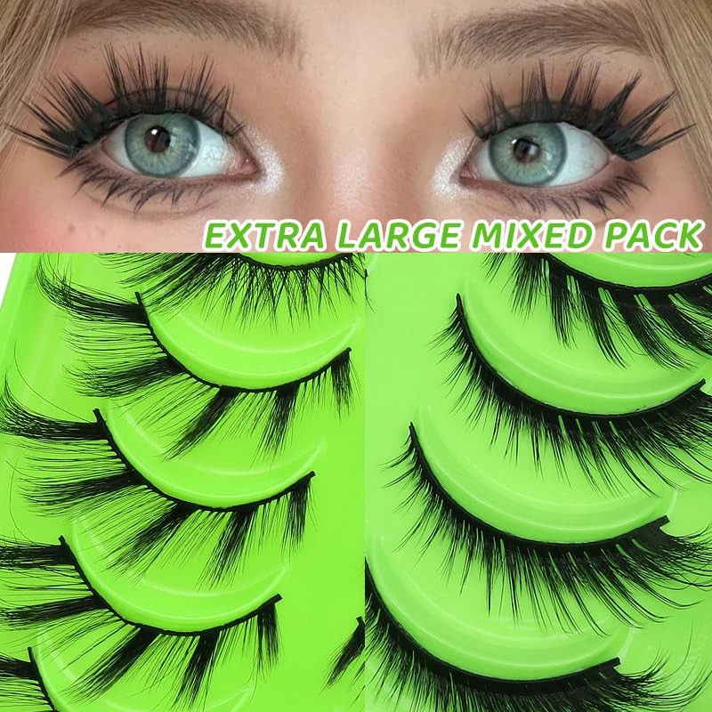 5 pairs Wispy Cat Eye Lashes Wispy False Eyelashes Natural