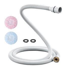 Kink-free Shower Hoses 59" Matte White for Hand Shower Hose Replacement, Flexible Handheld Tube, TRIPHIL Anti-twist Copper Connector Stainless Steel Metal Exterior 59-Inch