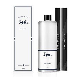 396 st. Reed Diffuser Oil Refill, Black Cherry, 16.9oz(500ml), 10 Fiber Reed Sticks/Home Fragrance, Scented Oil Refills, Oils for Reed Diffuser, Home Décor