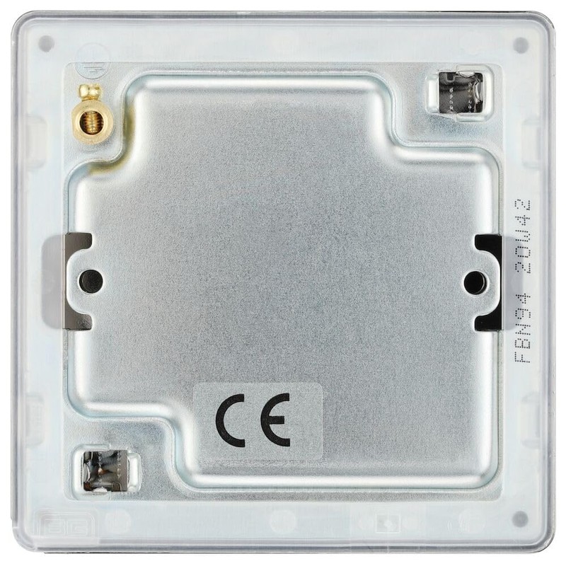 BG Electrical Screwless Single Blank Flat Plate, Black Nickel, FBN94-01