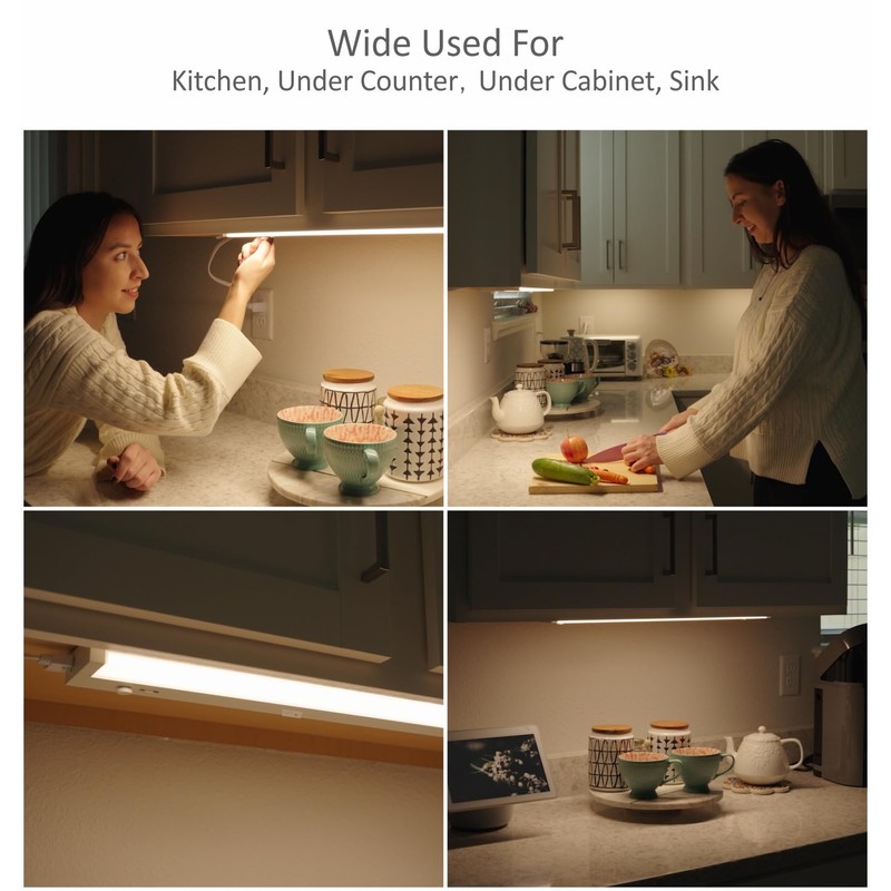 Leetdud LED Under Cabinet Lighting Motion Sensored Hardwired with Built-in