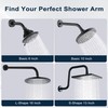 BRIGHT SHOWERS 13 Inch Shower Head Extension Arm with Flange