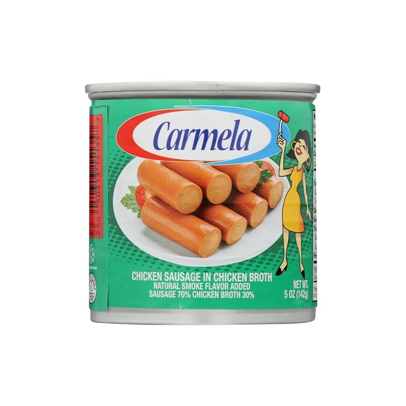 Carmela Chicken Vienna Sausage in Chicken Broth, Natural Smoke Flavor,