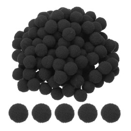 PATIKIL 0.6inch(15mm) Pom Poms for Crafts, 500pcs Small Pompoms for Crafts Mini Puff Balls Bulk High Elasticity Fuzzy Balls for Hats Christmas Art DIY, Black
