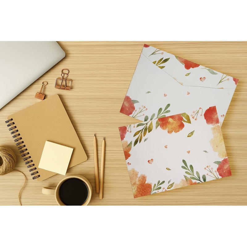 Tanshuqin 10 Pack Flower Envelopes 6.18 x 9.06 Inch Invitation