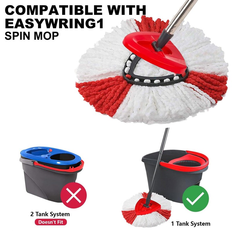 6 Pack Mop Replacement Heads Compatible with O-Cedar EasyWring Spinning