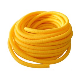 Absolute USA SLT14YL 1/4" x 100' Yellow Split Loom Split Wire Loom Polyethylene Conduit Corrugated Plastic Tubing Sleeve for Various Automotive, Home, Marine, Industrial Wiring Applications, Etc.