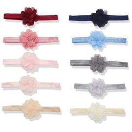 Hudson Baby unisex baby Cotton Synthetic Headband, Chiffon Cream Blush, 0-24 Month US