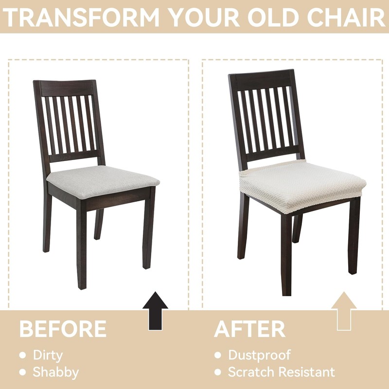 Waterproof Dining Chair Covers Set of 4, Stretch Kitchen Seat