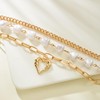 Gold Layered Necklaces Pearl Chunky Gold Statement layered Paperclip Adjustable