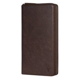 TORRO Family Travel Wallet – Premium Leather Travel Organiser/Family Passport Holder Travel Wallet for 4 Passports (Dark Brown)