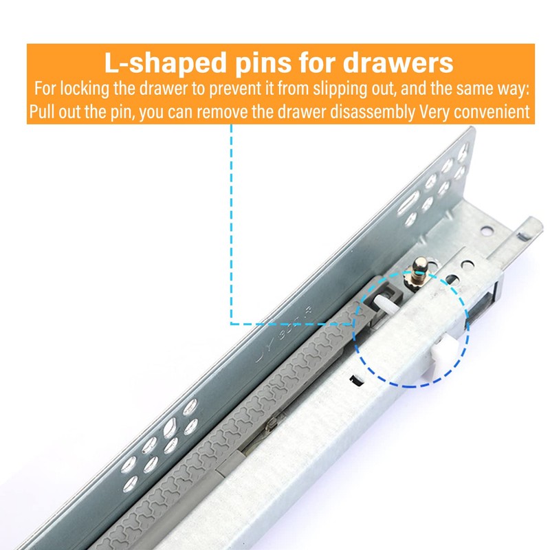 URBEST Drawer Slide,Under-Mount Concealed Self Soft Close Under，Concealed Cabinet Furniture