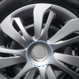 A ABSOPRO 66 mm Universal Car Wheel Tyre Centre Hub Caps Silver Tone – Pack of 4