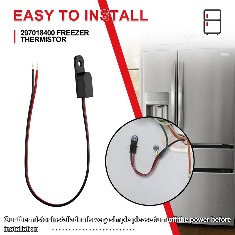 297018400 Freezer Thermistor & Sensor - Compatible with Electrolux &