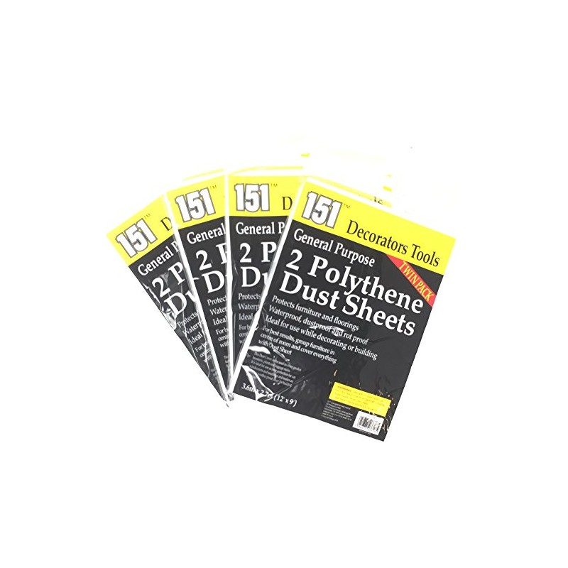 Pack of 8 Polythene Dust Sheets for Decorating or Building