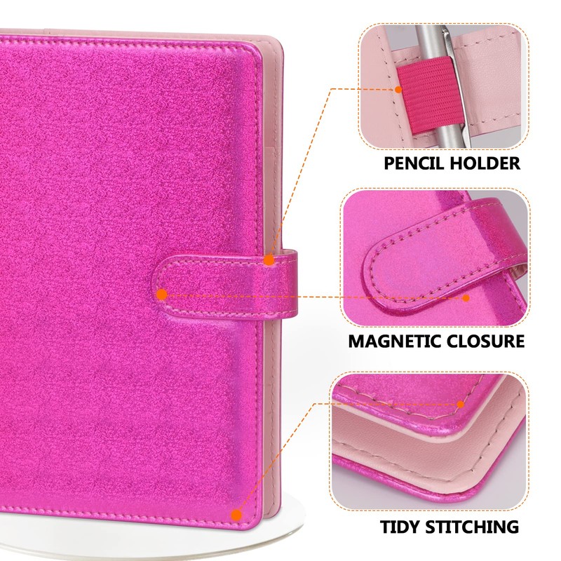 Toplive Leather A5 Binder 6 Round Ring Binder Planner Notebook