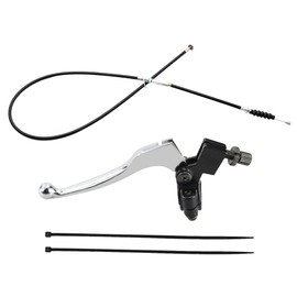 PRO BAT Universal 7/8'' Left Clutch Lever Handle 39'' Cable with Adjuster for 50cc 70cc 90cc 110 cc 125cc SSR Apollo Chinese Dirt Bikes Pit Bike Motorcycle 22mm Handlebar, Silver