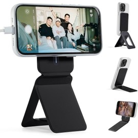 TARSHYRY Soporte Magnético para Teléfono, Trípode Plegable para Teléfono con Imanes Fuertes, Soporte de Cuero PU con ángulo Ajustable, Compatible con Todos los Teléfonos Inteligentes (Black)