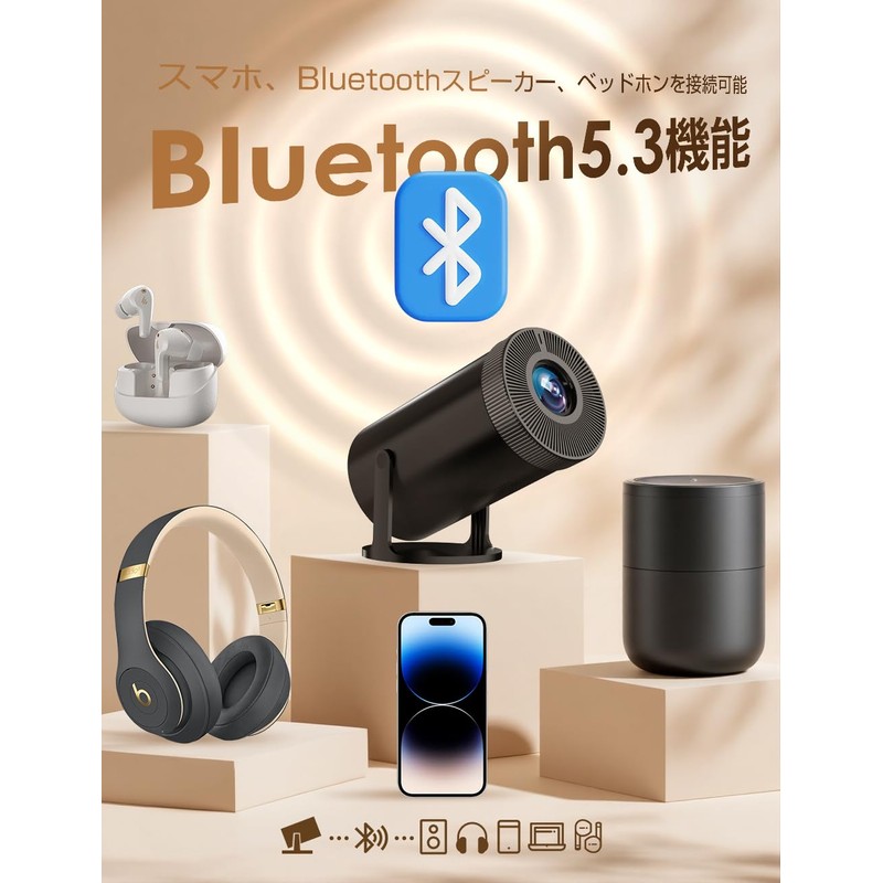 Projector, Small Home Projector, (Equipped with the Latest Android TV