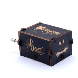 PeaMirmy Hand Crank Music Box The Christmas Carved Wooden Music Box Painted Musical Gifts for Fans (G)