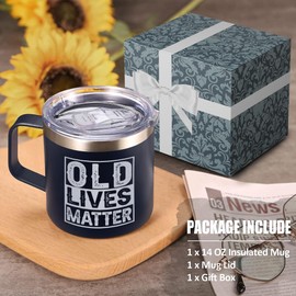 Old Lives Matter Mug Dad Tumbler - Old Man Gifts for Older Men Gag Gift for Older People Gifts for Elderly Men - Elderly People Seniors Birthday Fathers Day 14oz Stainless Steel Tumbler With Lid