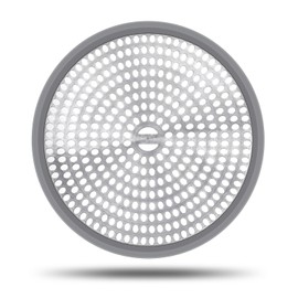 LEKEYE Shower Hair Catcher Drain Protector Strainer-Steel & Silicone 2 Pack