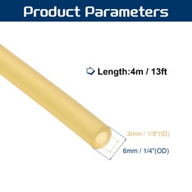 PATIKIL Rubber Tube 4M Length 3mm Inner Diameter 6mm Outer Diameter Natural Latex Rubber Tube High Elasticity Band Tube Cuttable Hose Elastic Parts Training Tube Laboratory Sports Exercise Band Muscle
