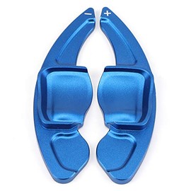 HIBEYO Set of 2 Shift Paddle Extension Shift Paddle Aluminium Blue for VW Golf 6 Passat CC Golf 5 MK5 MK6 Tiguan Jetta GTI R20 R36 Scirocco EOS Steering Wheel Shift Paddle Decor Replacement Set