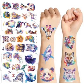 60 Tatuajes Falsos Temporales, Impermeables Tatuajes Temporales Niños Pegatinas, Dibujos Animados, Tatuajes Temporales Interesante, Regalo de Infantil