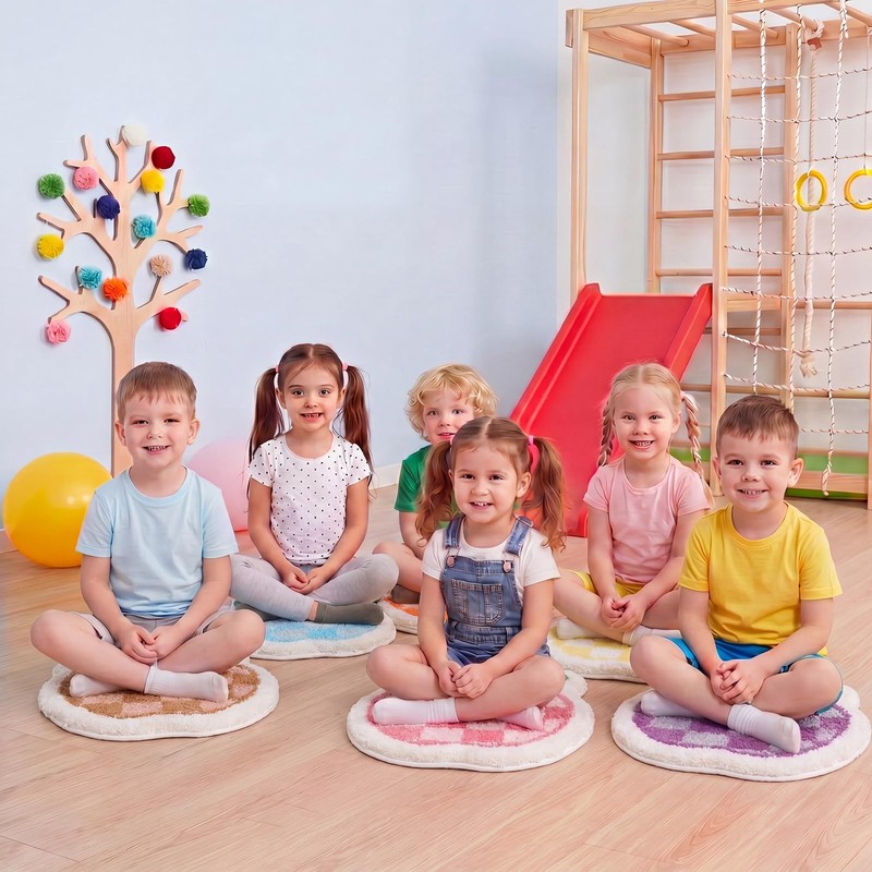 Honoson 12 Pcs Classroom Carpet Circle Seats 16 Inch Thick
